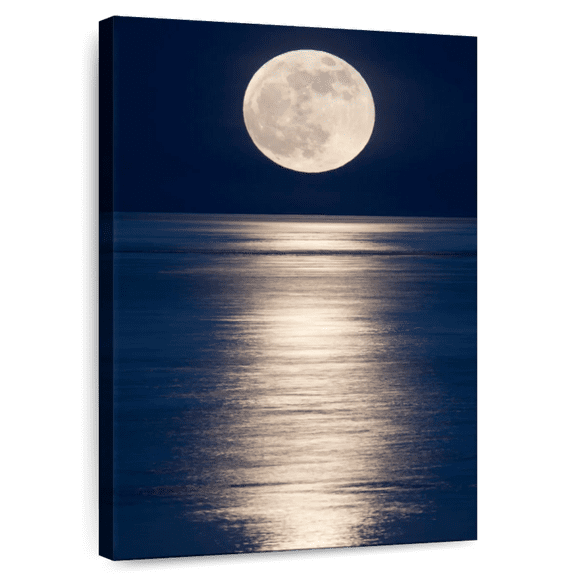 Elephant Stock Night Ocean Wall Art - Vertical Canvas Wall Art - Living Room Wall Decor - Astronomy & Space Canvas - Blue And Beige Decor - 8" x 12"
