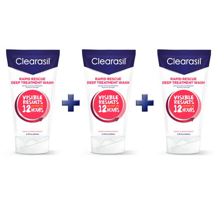 Clearasil Rapid Rescue Deep Acne Treatment Face Wash, Buy 3 to Save (Best Face Wash For Breakouts)