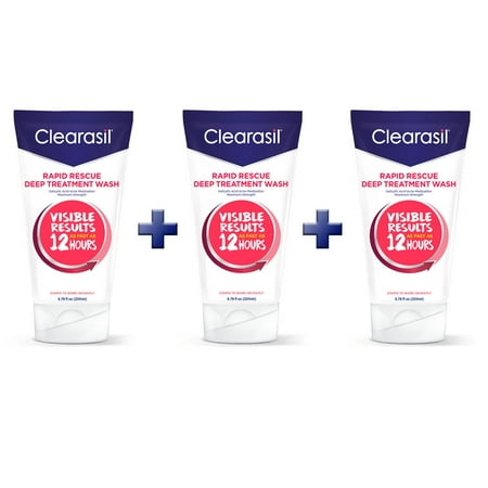 Clearasil Rapid Rescue Deep Acne Treatment Face Wash, Buy 3 to Save (Best Drugstore Acne Wash 2019)