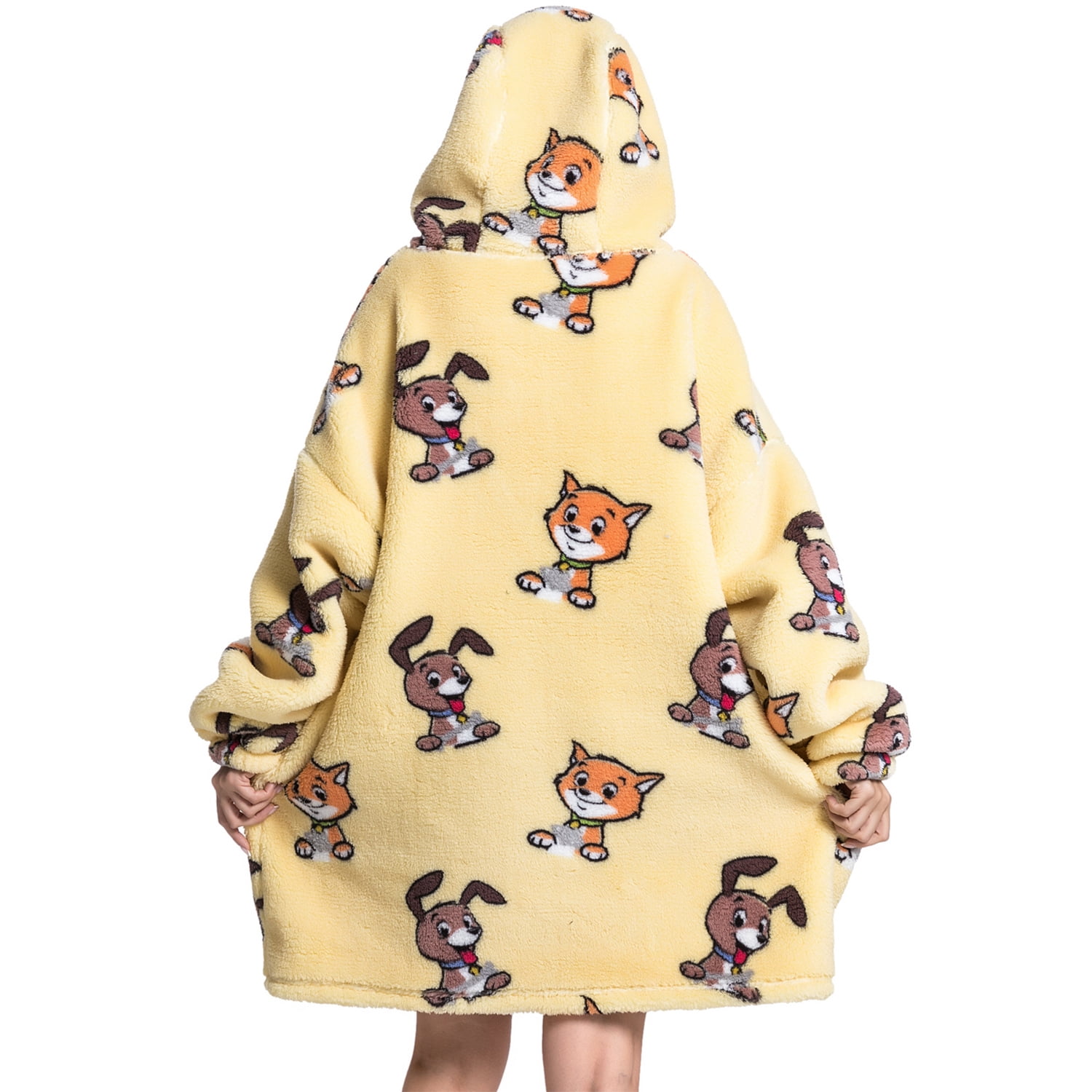 Msrlassn Hoodie Blanket for Women Adults Wearable Hooded Sweatshirt Pullover, Wearable Blanket Hoodie Super Soft Warm Cosy Sweatshirt with Big Pocket