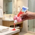 thumbnail image 4 of Bear Shaped Plastic Toothpaste Squeezer Roller, Cute Tube Dispenser Tool for Bathroom Counter, Easy Use Toothpaste Accessory for Household Adults Daily Washroom Organization, Pink, 4 of 6
