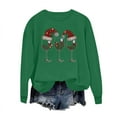 thumbnail image 5 of FAWUUDO Womens Fall Sweater Cute Bow Print Long Sleeve Pullover Casual Oversized Green, 5 of 6