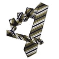 thumbnail image 2 of Barry.Wang Olive Green Silk Ties for Men Sets Woven Black Striped Formal Necktie Pocket Square Cufflinks Wedding Party 4PCS White, 2 of 6
