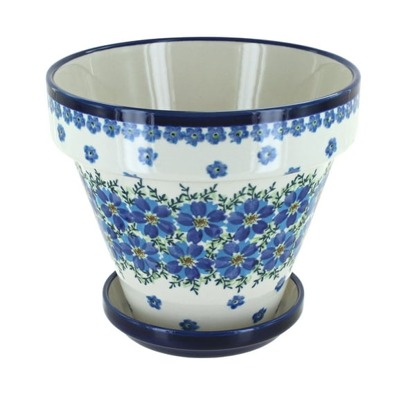 Blue Rose Polish Pottery Kalina Medium Flower Pot