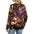 thumbnail image 3 of Mardi Gras Shirts Womens Glitter Long 3/4 Sleeve Gold Tops Crew Neck Carnival Novelty Tunic Tops Gold 5XL, 3 of 6