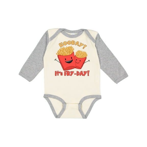 Inktastic Hooray It's Fry-Day with Cute Fries Boys or Girls Long Sleeve Baby Bodysuit