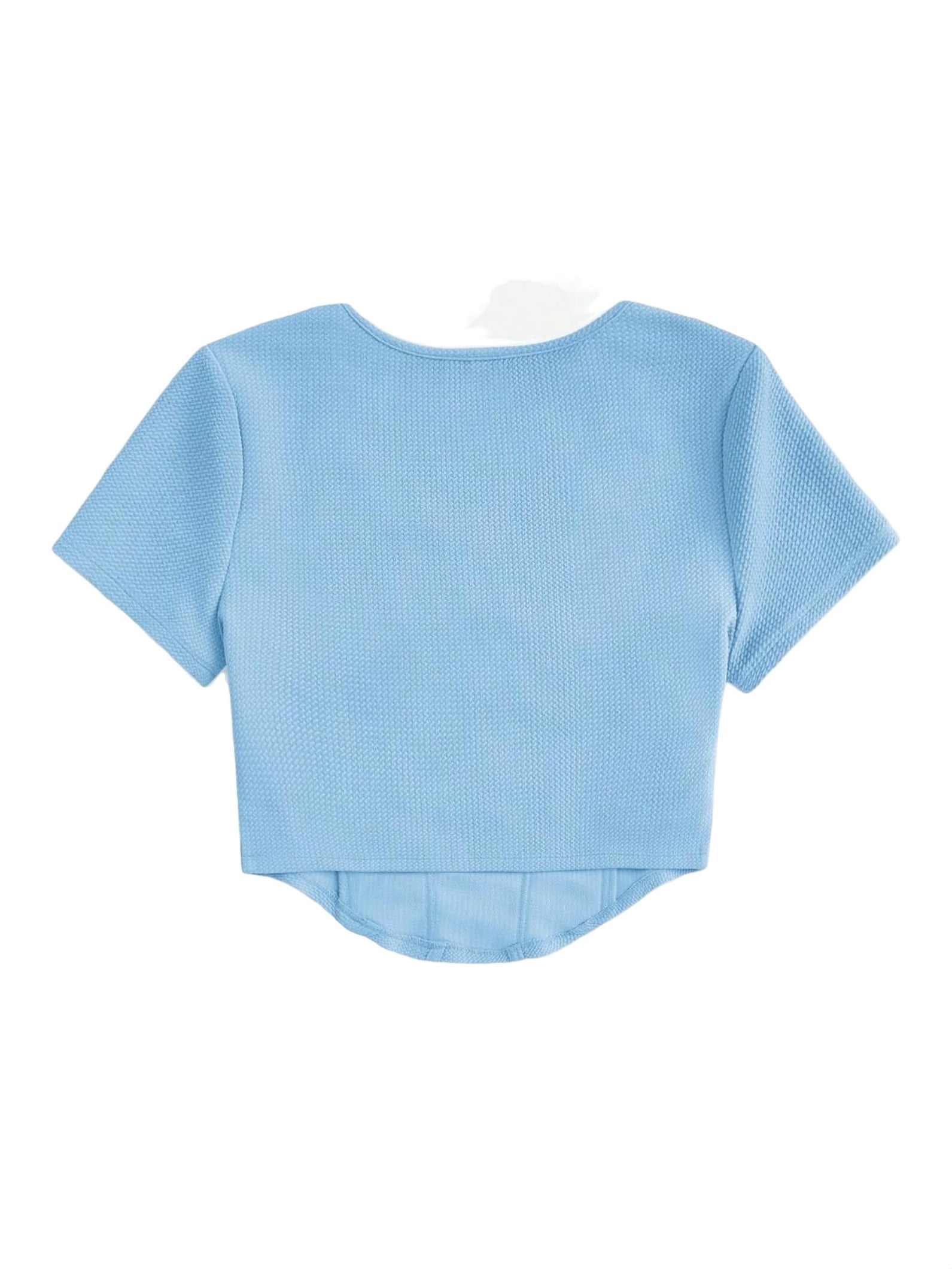 plain blue crop top