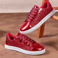 thumbnail image 4 of SACFOF Women's Platform Glitter Fashion Sneakers Dressy Sparkly Tennis Shoes Lace up Bling Wedding Bridal Shoes Shiny Sequin Shoes, 4 of 6