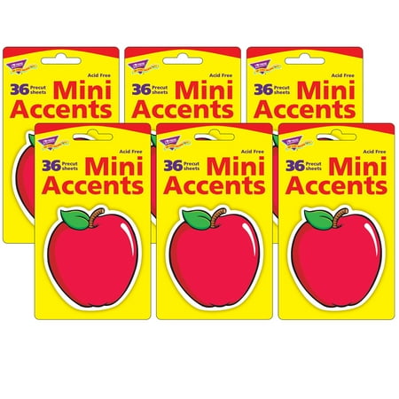 UPC: 0194629012510 | Trend Enterprises T-10501-6 Mini Accents Apple  3 in. – 36 Per Pack – Pack of 6