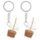 thumbnail image 3 of Milk Tea Keychain Milk Tea Cup Keychain for Keys 2Pcs Portable Backpack Charm, 3 of 4