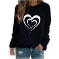 thumbnail image 2 of BVOFAR Chandails à Manches Longues de la Saint-Valentin pour Femmes Décontractés Mignons T-Shirts Graphiques Cœur d'Amour Tendance Col Rond Hauts 2025, 2 of 3