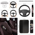 thumbnail image 4 of Yuyamidu Eagle Car Seat Cover Set 12 Pieces American Flag Steering Wheel Cover Seat Belt Strap Pads Coasters Key Chain Lipstick Case Keychain, 4 of 6