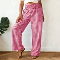 thumbnail image 5 of larppty Womens Striped Gingham Pants 2026 Checkered Casual Pants Cute Comfy Bottoms with Pockets Plaid Outfits（Red， XXL）, 5 of 9
