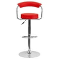 thumbnail image 6 of Flash Furniture Cruz Contemporary Red Vinyl Adjustable Height Barstool with Arms and Chrome Base, 6 of 6