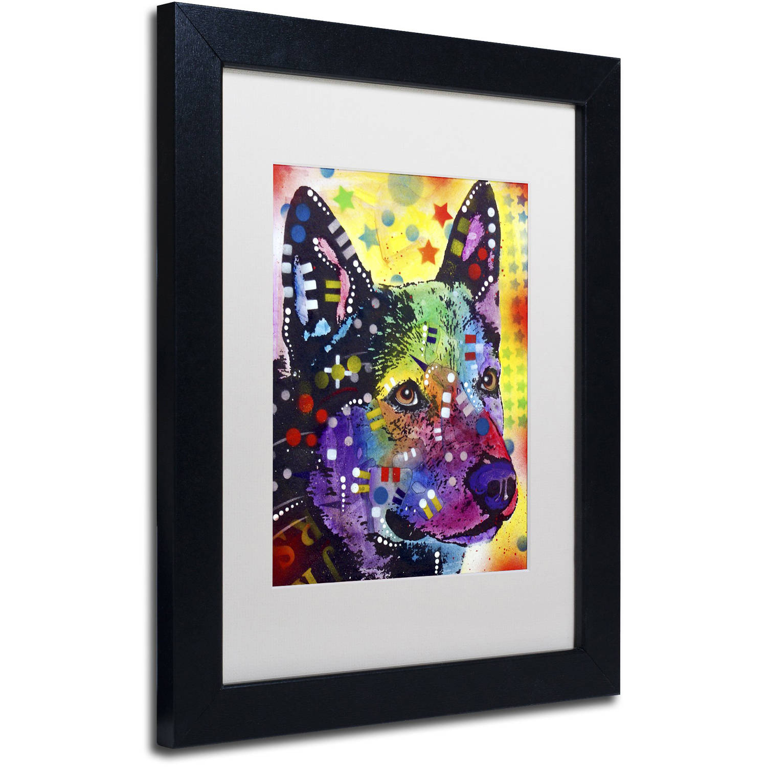 Trademark Fine Art "Aus Cattle Dog" Canvas Art by Dean Russo, White Matte, Black Frame