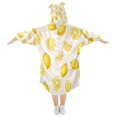 thumbnail image 2 of Wearable Blanket with Sleeves and Pocket Oversized Hooded Sweatshirt 3-14 YR Yellow Lemon Pattern S, 2 of 7