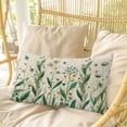 thumbnail image 4 of St Patrick's Day Pillow Covers, Linen Long Throw Pillow Case, Spring Leaves Green Flowers Plants Beige Holiday Pillow Protector Decorative Cushion Cover for Living Room/Bedroom 12" x 20", 4 of 8