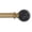 Royal Gold, variant on 1" Single Curtain Rod Set, Adjustable 28–48 Inches, Black Marble Ball Finials, Black