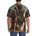 thumbnail image 3 of Gukieu desert Man Shepherd Dog Print Men's Short-sleeved Shirts, Button-down Pocket Shirts, T-shirts, Beach Vacation Travel Summer Clothing-4X-Large, 3 of 5
