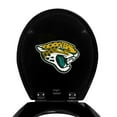 thumbnail image 1 of Black Round Molded Wood Toilet Seat Featuring Your Choice of a Football Team Logo Vinyl Decal on the Underside of the Toilet Seat Lid (Jaguars), 1 of 2