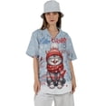 thumbnail image 4 of Hello Winter American Shorthair Smiling in Red Scarf Hat Welcome Christmas Hawaiian Shirt Breathable Summer Unisex Merch Cat Lover Kitten Owner Gifts - 00017, 4 of 6