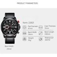 thumbnail image 5 of Men's Watches, Business Casual Chronograph Quartz  Wristwatch Black Leather Strap Watch for Man, 5 of 6