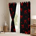 thumbnail image 3 of Castle Fairy Cartoon Bow-Tie Blackout Curtains Set of 2 (52x84 Each) for Teens Women Girls,Dreamy Princess Window Curtains,Black Red Curtains and Drapes,Ultra Soft Home Decor, 3 of 6