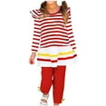 thumbnail image 1 of RXIRUCGD Mode Hauts à Manches Longues Décontractés pour Filles Col Rond Imprimé Bouton Ensembles de Pantalons Longs (Rouge, Taille: 4 Ans), 1 of 3