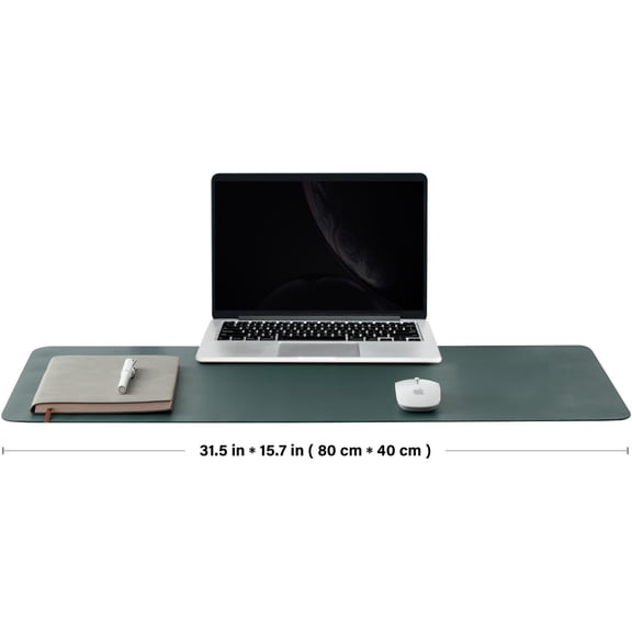 Cork Desk Mat - Dual-Sided Desk Pad for Office and Home - Desk Organization and Accessories - Ideal for Large Mouse Pad and Desk Mats on Top of Desks(Dark Green,80cmx 40cm)
