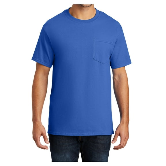 Mens Essential Cotton T Shirt with Pocket Royal 3XL
