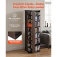 thumbnail image 3 of KFFKFF Rotating Media Storage Cabinet with 34 Compartments, CD and DVD Rack Tower for Discs, Books, and Games, Ideal for Living Rooms, Offices, and Studios, Brown, 3 of 9
