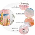 thumbnail image 3 of Pink Beach Bathroom Shower Curtains with 12 Hooks Waterproof Shower Curtain for Stalls and Bathtubs Summer Surfboard Palm Leaf Starfish Pineapple Flowers Decorative Bathroom Curtain 36x72 Inches, 3 of 9