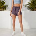 thumbnail image 3 of Women's Lightweight Running Shorts with Elastic Drawstring Waist and Breathable Fabric for Athletic and Casual Wear- Small, Purple, 3 of 6