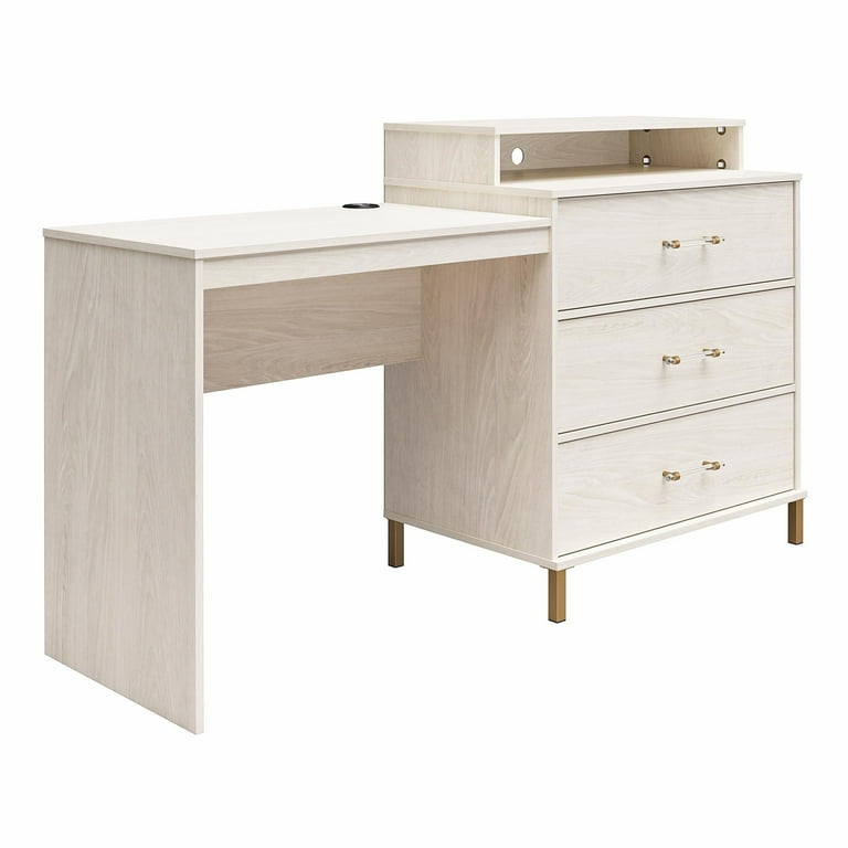 Novogratz Kalissa Dresser/Desk Combo with Wireless Charger, White
