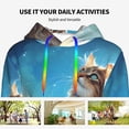 thumbnail image 4 of Daiia Blue Sky Winged Cat Pattern Women's Fashion Hoodies & Sweatshirts with Kangaroo Pocket Hooded Sweatshirt with Eye-catching Drawstrings-Large, 4 of 7