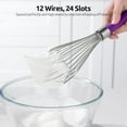thumbnail image 6 of U-Taste Balloon Whisk for Cooking: 18/10 Stainless Steel Kitchen Wire Whisk, 12in Large Heavy Duty Egg Beater, Manual Mixing Tool with 12 High Flex Wires for Stirring, Blending Sauce (Large,Purple), 6 of 10