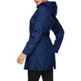 thumbnail image 5 of Duoif Rain Jacket Women, Women's Raincoats with Hood Windbreaker with Belt Lightweight Long Rain Jackets Outdoor Trench Coat Jackets for Women Dark Blue XL, 5 of 7