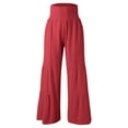 thumbnail image 3 of SNKSDGM Women's Plus Womens Linen Pants Suit Womens Dress Pants Petite Short Length Women Summer High Waisted Flare Palazzo Pants Beach Pant Long Bottom Trousers, 3 of 5