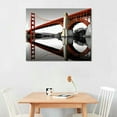 thumbnail image 2 of JRXY Golden Gate Bridge Wall Art San Francisco Skyline Wall Decor for Living Room Bedroom Red and Black Canvas Prints USA City Pictures Black White Cityscape Paintings Artwork 20x16” Picture 1, 2 of 3