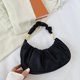 thumbnail image 3 of Cartera de cuero plisado para mujer, Color sólido, Hobos, para axilas (negro) Likrtyny Para estrenar, 3 of 8