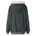 thumbnail image 6 of Qwertyu Winter Coats for Women Oversized Full Zip Fuzzy Fleece Hooded Jacket Casual Fashion Plus Size Outwear with Pockets Dark Gray M, 6 of 6