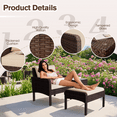 thumbnail image 5 of AECOJOY 5 Piece Patio Furniture Set Rattan Wicker Chair with Table Ottoman Patio Conversation Set for Porch in Beige, 5 of 10