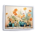 thumbnail image 3 of Designart "Watercolor Depiction of Floral Pottery in Blue II" Oversized Geometric Framed Wall Art - Bohemian Blue Boho Pottery Entryway Framed Wall Art, 3 of 7