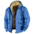 thumbnail image 1 of Men's Solid Color Jacket Men's Spring And Autumn Casual Trend Zipper Hooded Jacket 2XL, 1 of 3