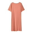 thumbnail image 4 of ZKCCNUK Nightgowns for Women Casual and Fashionable Solid Color Large Round Neck Sleepwear Dress L,XL, 4 of 6
