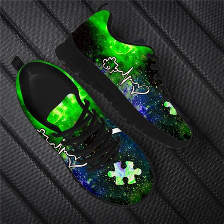 

Love Autism 3D Galaxy Pattern Fashion Women Flats Shoes Casual Sneakers Comfortable Air Mesh Ladies Walking Footwear