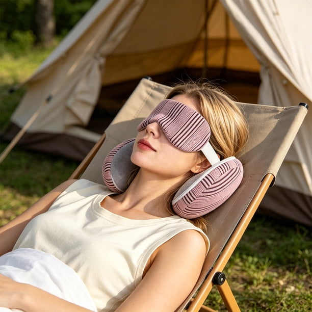 2 In 1 U Shaped Pillow With Eye Mask Memorys Foam Travel Neck Pillow Shade Sleep Mask Office Nap Support For Airplane Car Home Use