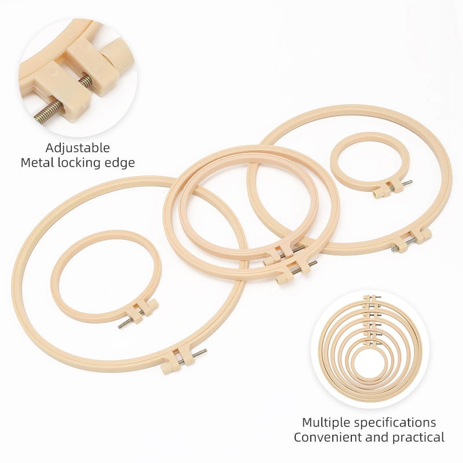 2PCS No-Slip Hoops Plastic Imitation Bamboo Embroidery Frame Cross Stitch Diy Embroidery Tools Embroidery Hoop （Multiple Sizes）