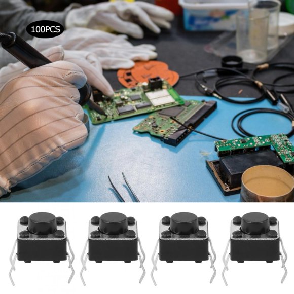 Interruptor microtáctil, 100 piezas, interruptor táctil momentáneo, miniinterruptor táctil, funcionalidad inteligente