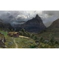 thumbnail image 2 of Peder Cappelen Thurmann 14x11 Black Ornate Wood Framed Double Matted Museum Art Print Titled: Landscape, 2 of 5